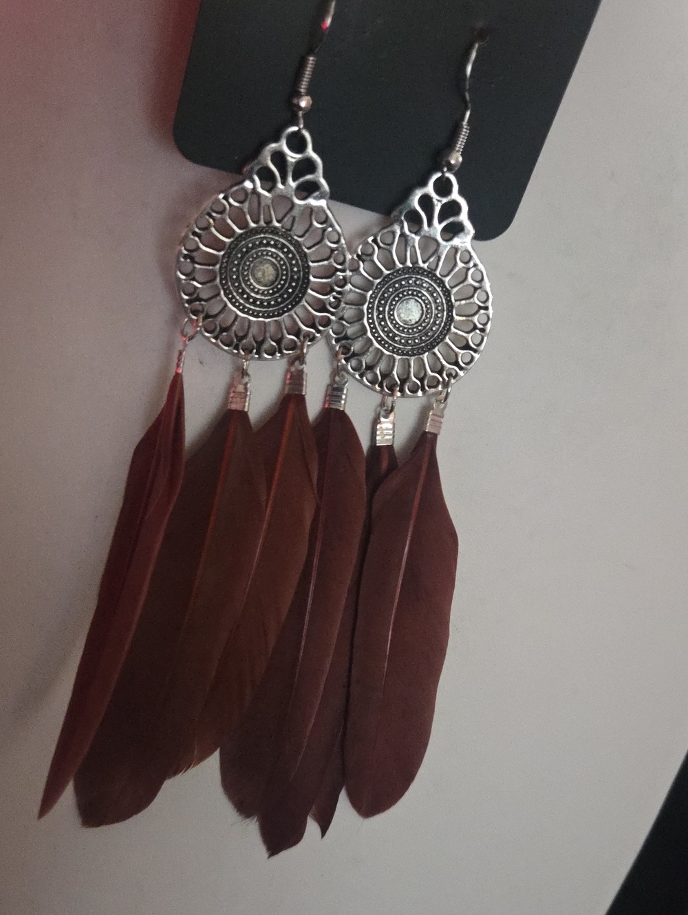 Paparazzi Pretty In Plumes Brown Earrings NWT